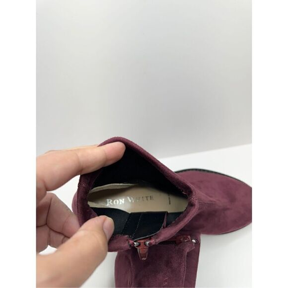 Ron White Boots Size 5.5US 36EUR Wine Giorgi Stretch Side Zip Ankle Booties - Picture 9 of 12